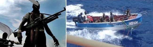 ソマリア沖の海賊と小型ボート