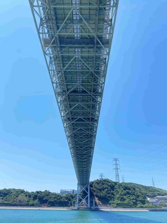船内から関門大橋