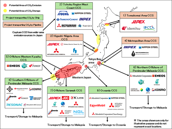Advanced Efforts for Commercialization of CCS_JOGMEC selected Nine projects as Japanese Advanced CCS Projects
