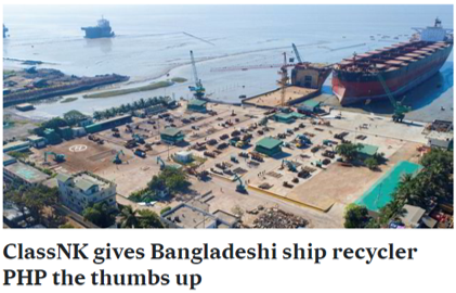 ClassNK gives Bangladeshi ship recycler PHP the thumbs up