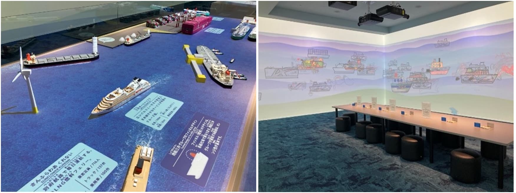 The model display of the current MOL Group vessels