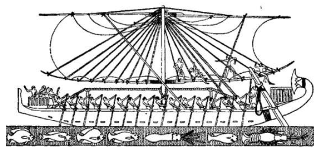 A sailing ship from around 1470 B.C.