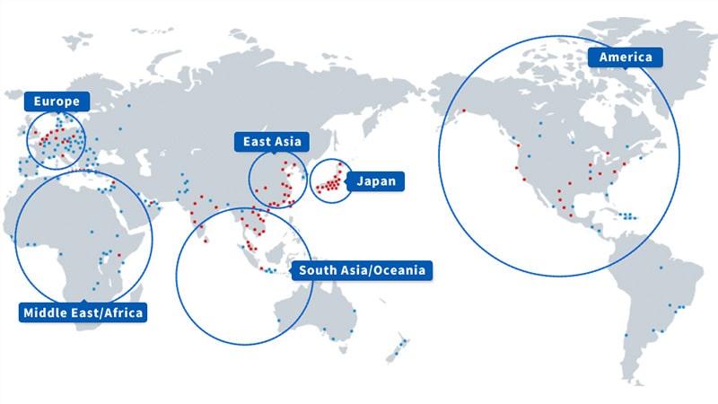 世界27か国229拠点にわたる商船三井の物流事業ネットワーク