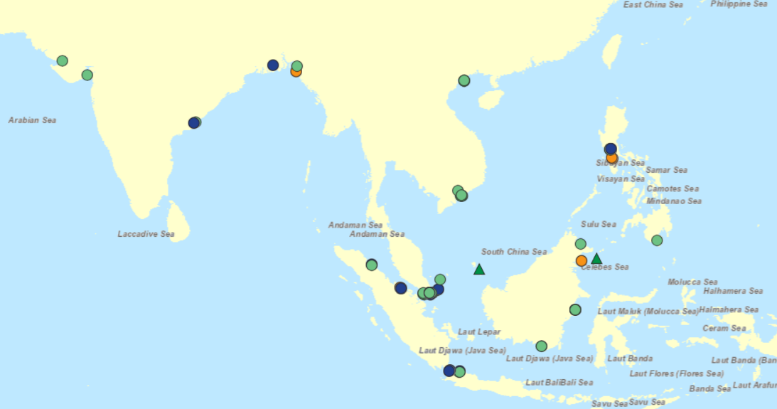 Areas where pirates occur Sulu-Celebes seas