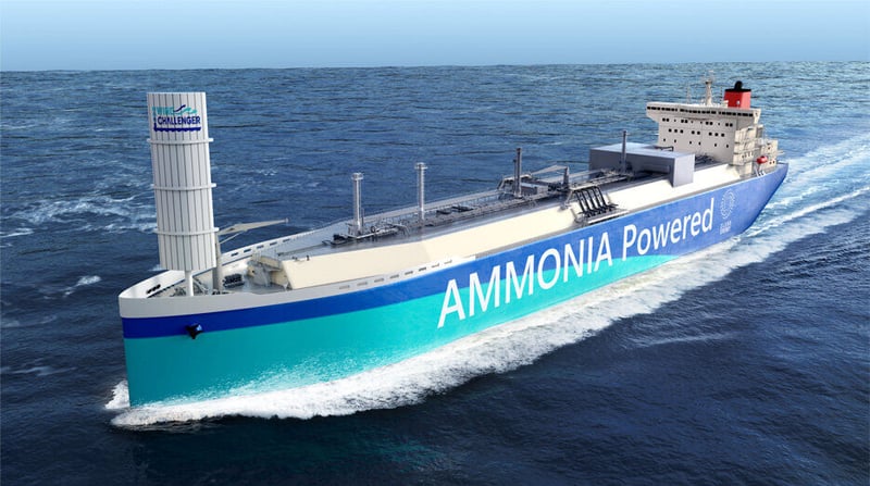 the ammonia-powered carrier in operation