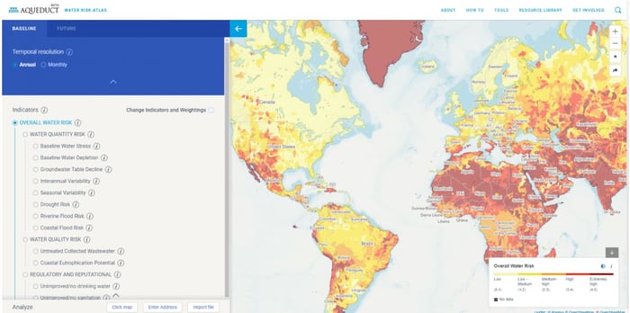 overall water risk map