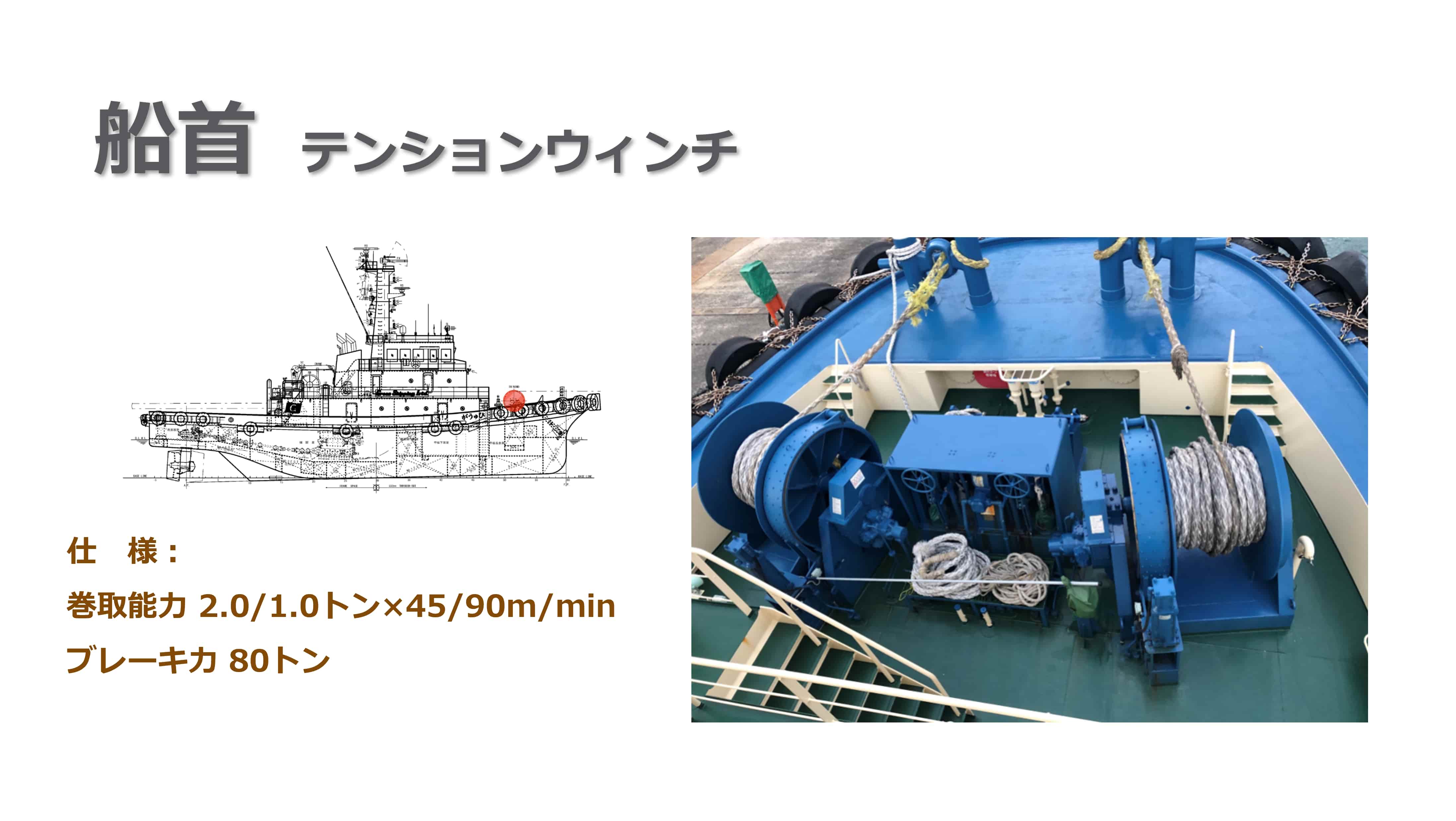 タグボートの曳航関連装置について(船首)