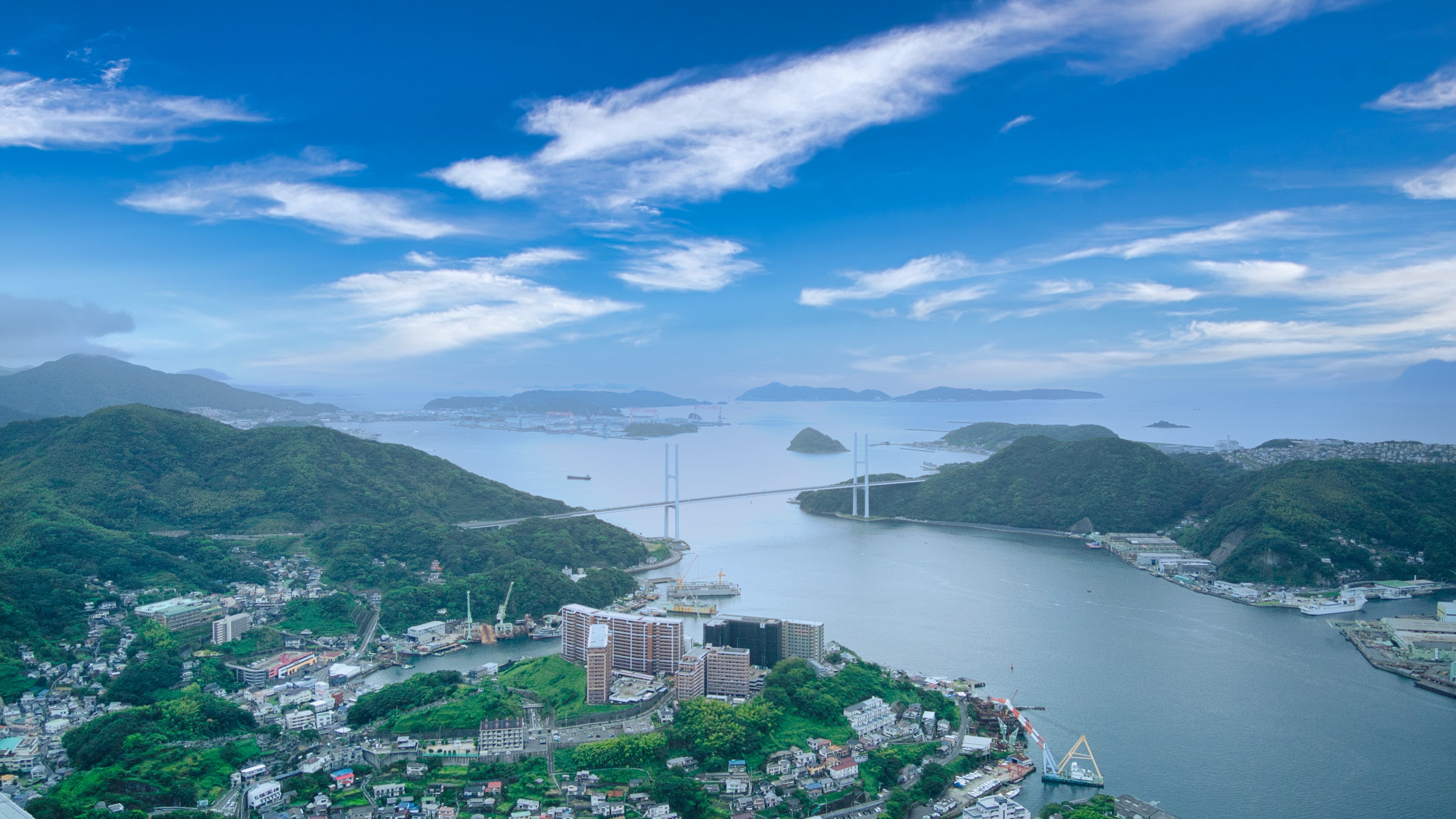 長崎市&橋(空撮)
