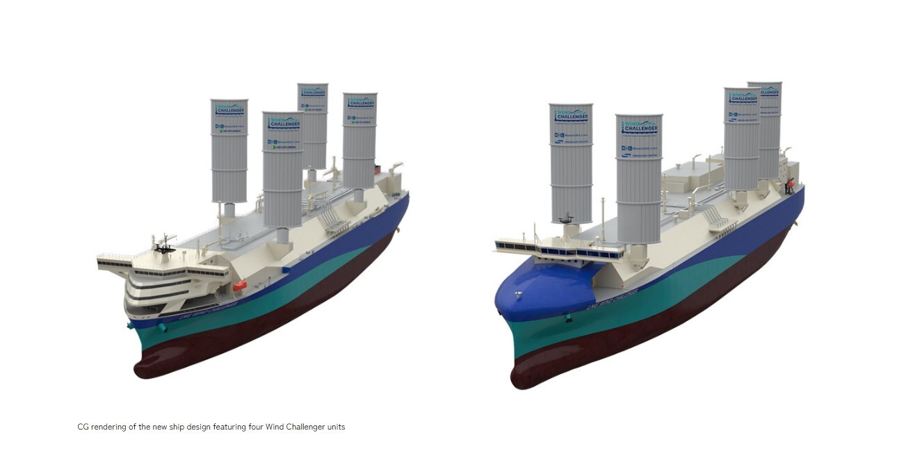 New LNG Carrier Design Equipped with Four Wind Challenger Sails (Concept Image)