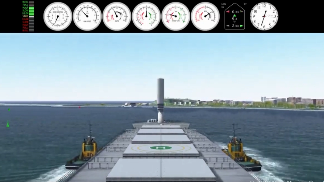 Wind Challenger docking simulation footage